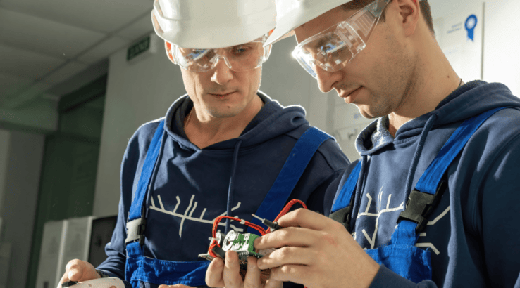 Twee monteurs aan het werk